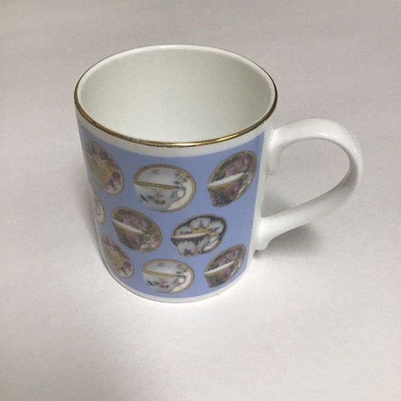 Porcelain Teacup Motif The British Museum Bone China Blue Coffee Cup Gilded Gold - Picture 4 of 12